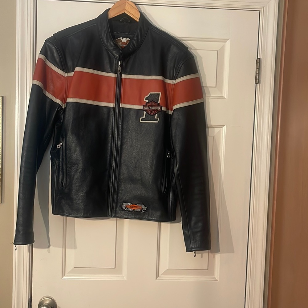 Men’s Harley Davidson, Black, leather jacket, size large